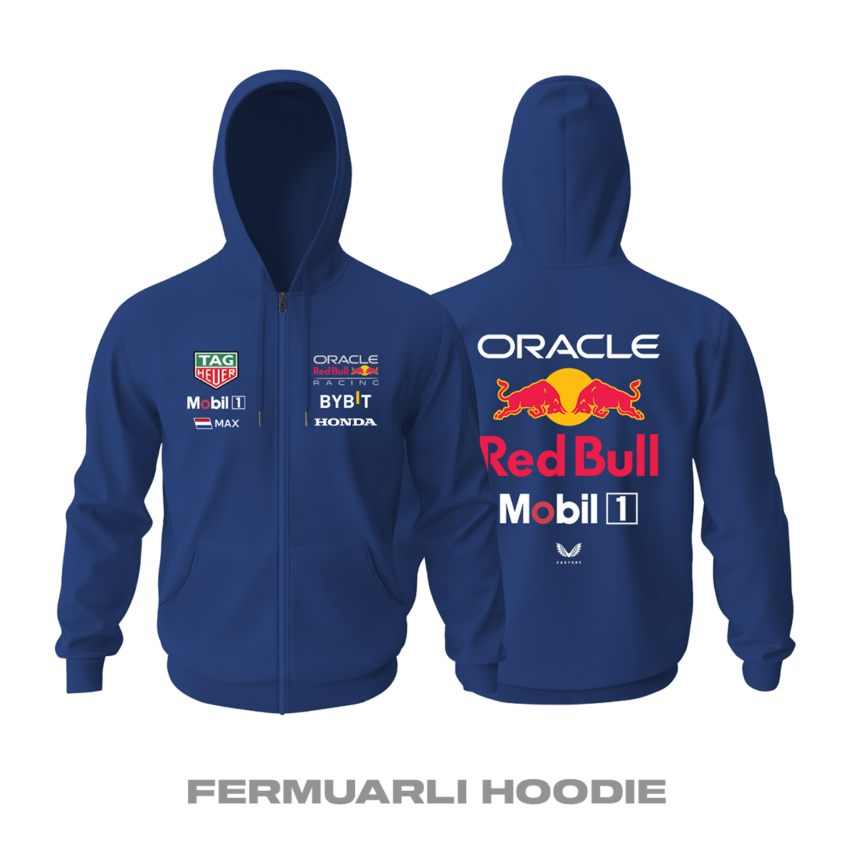 Oracle Racing: Navy Edition 2023 Fermuarlı Kapüşonlu Hoodie