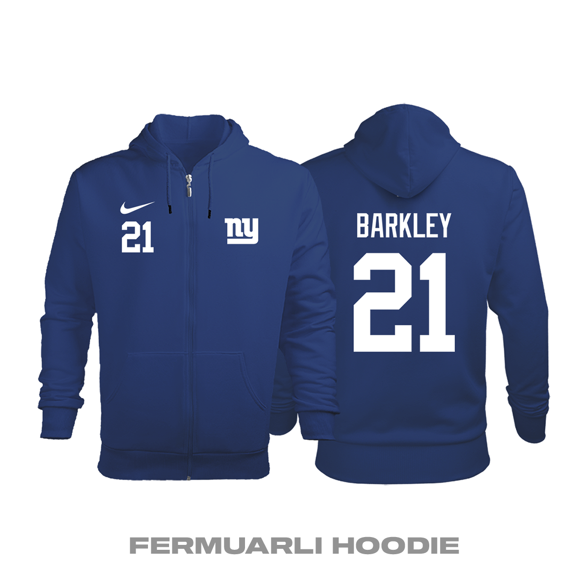 New York Giants: Home Edition 2020/2021 Fermuarlı Kapüşonlu Hoodie