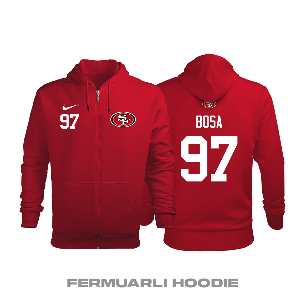 San Francisco 49ers: Home Edition 2020/2021 Fermuarlı Kapüşonlu Hoodie