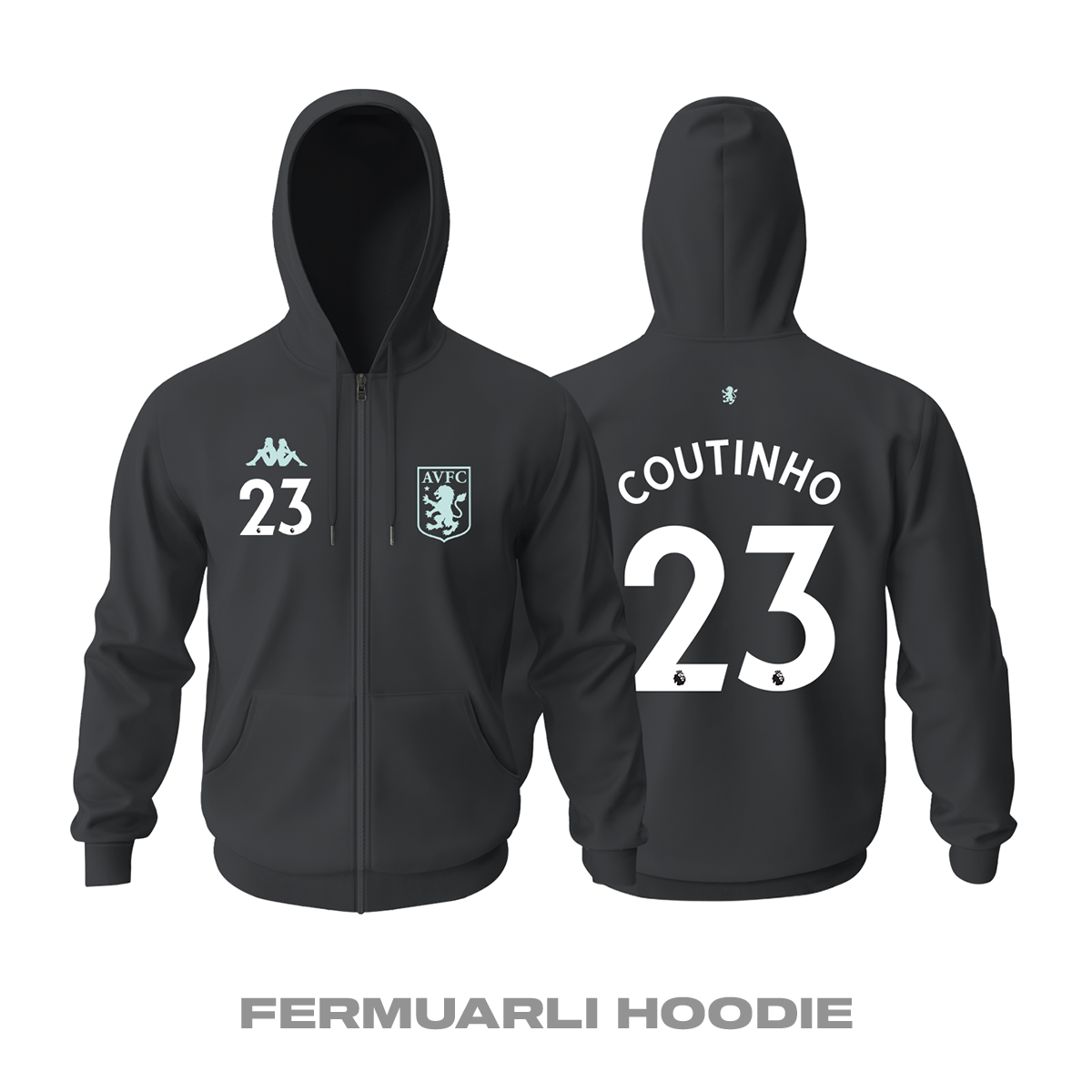 Aston Villa: Third Edition 2021/2022 Fermuarlı Kapüşonlu Hoodie