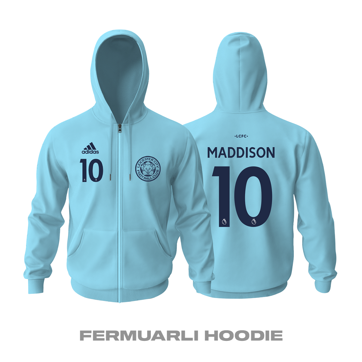 Leicester City: Away Edition 2021/2022 Fermuarlı Kapüşonlu Hoodie