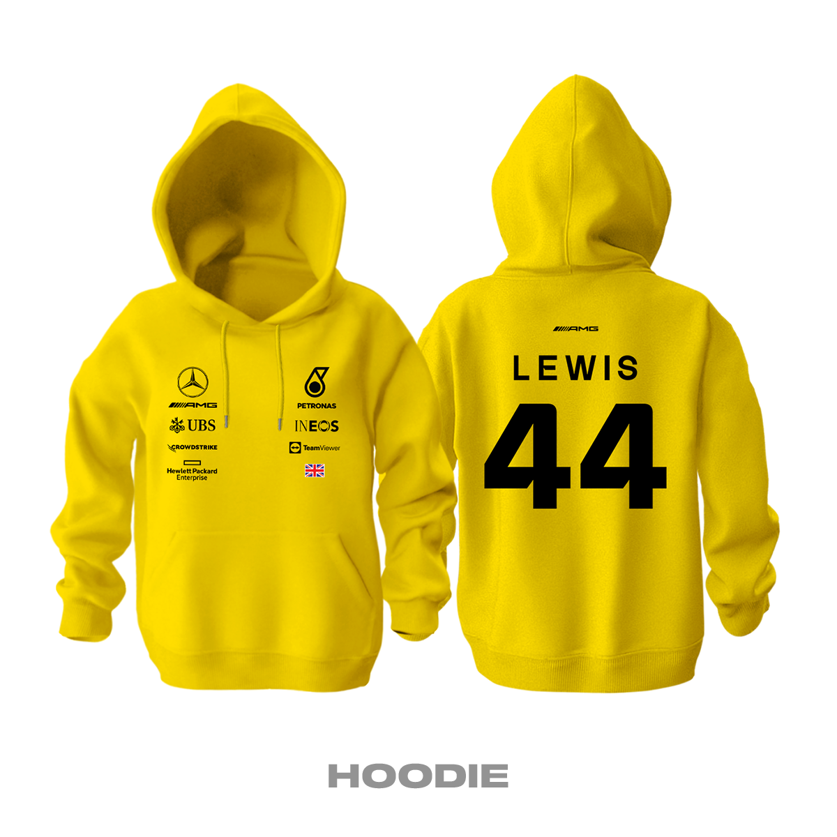 AMG Petronas F1 Team: W14 Yellow Crew Edition 2023 Kapüşonlu Hoodie