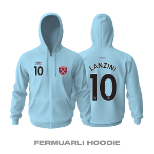 West Ham United: Away Edition 2021/2022 Fermuarlı Kapüşonlu Hoodie