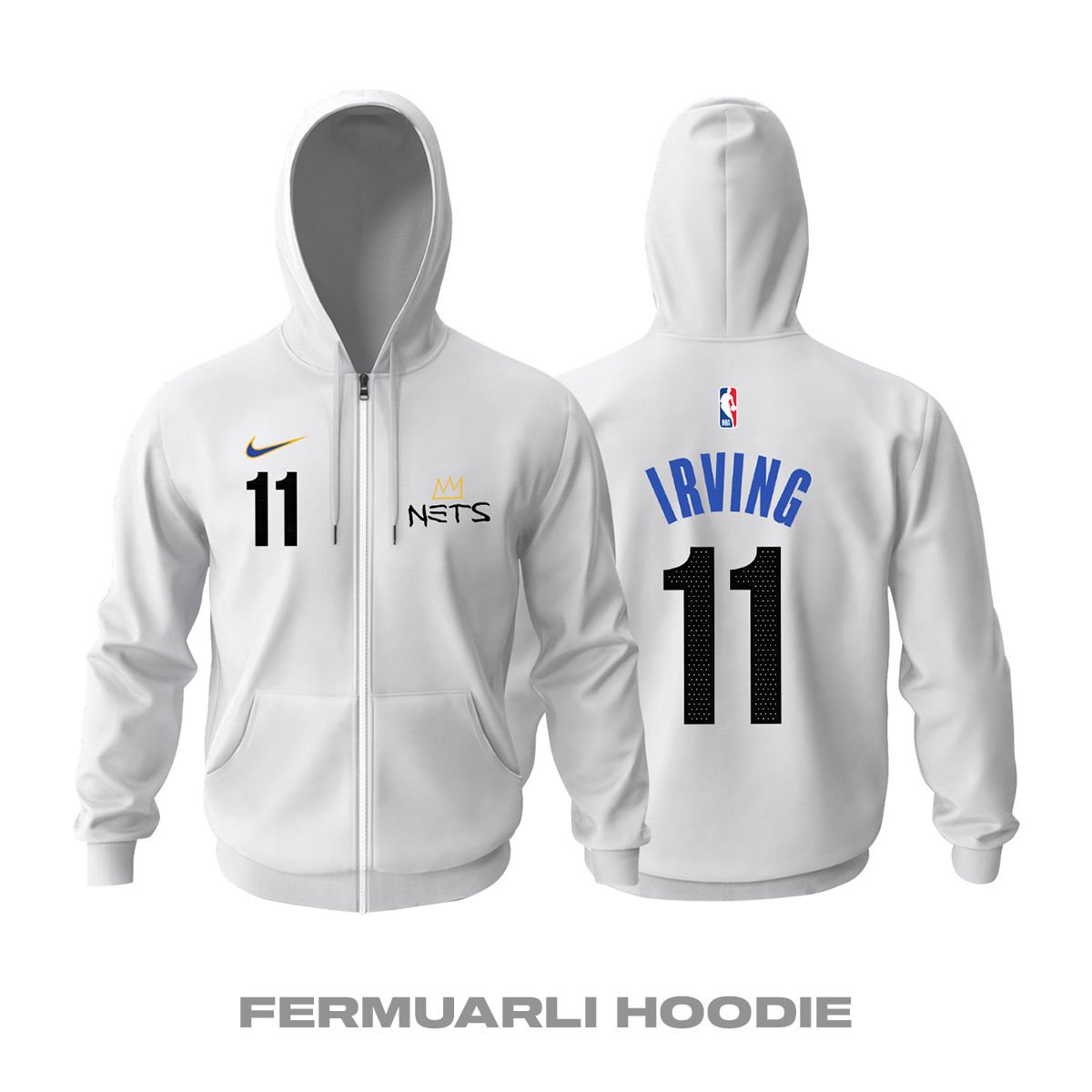 Brooklyn Nets: City Edition 2022/2023 Fermuarlı Kapüşonlu Hoodie