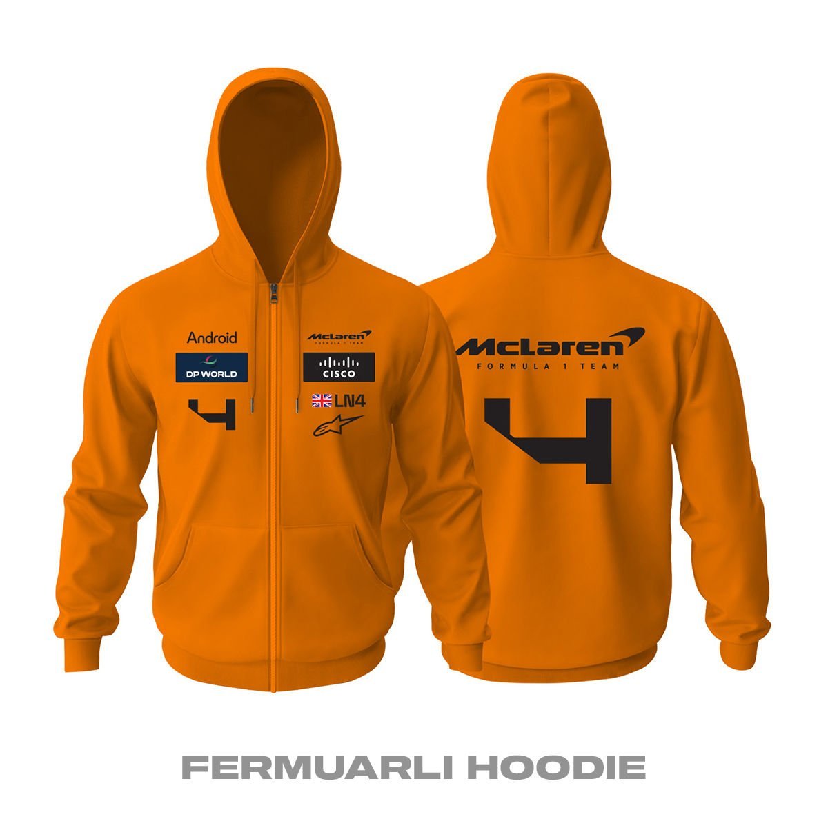 McLaren F1 Team: MCL38 Edition Fermuarlı Hoodie