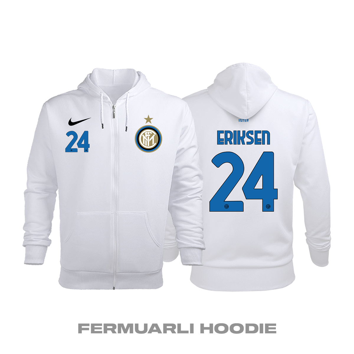 Inter: Away Edition 2020/2021 Fermuarlı Kapüşonlu Hoodie