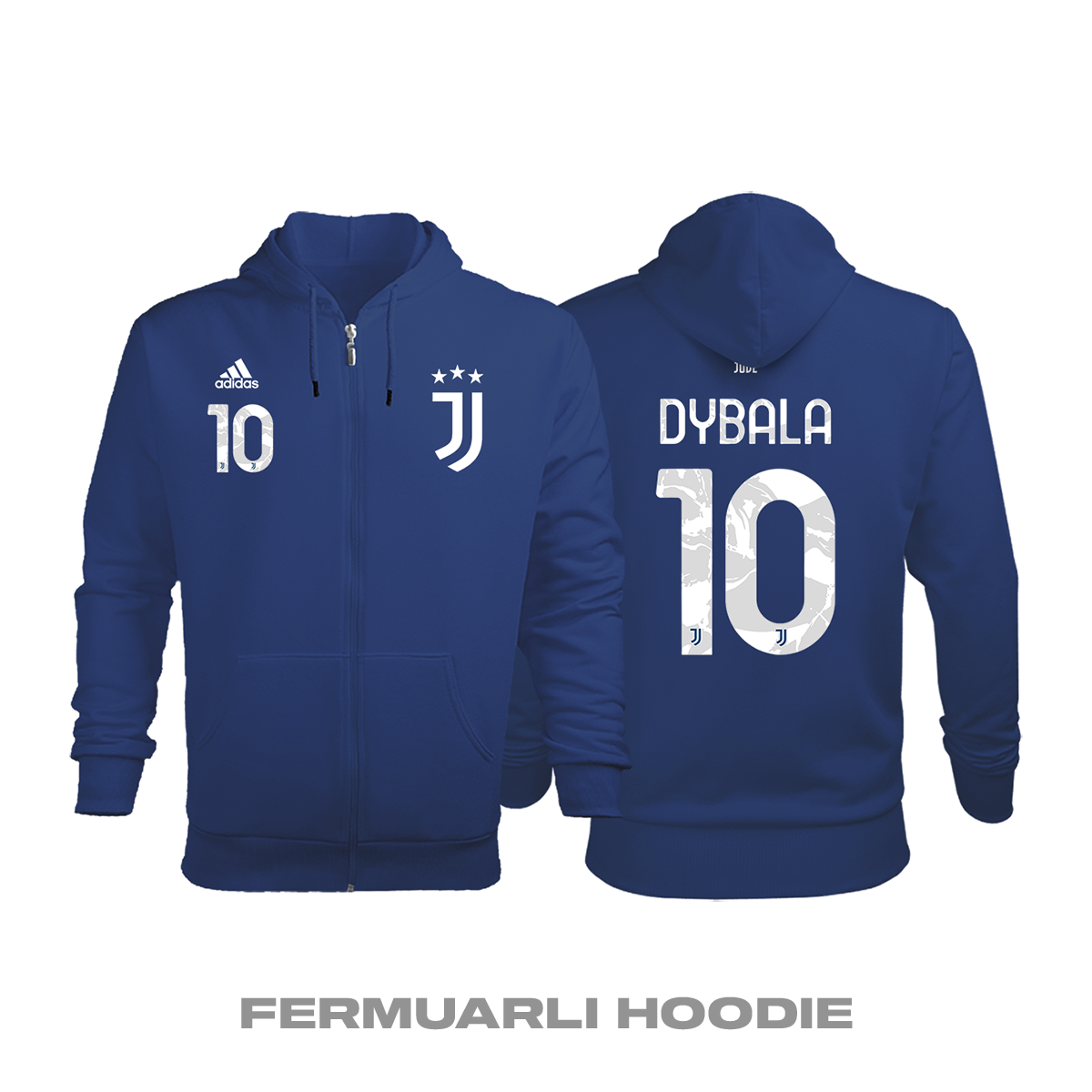 Juventus: Away Edition 2020/2021 Fermuarlı Kapüşonlu Hoodie