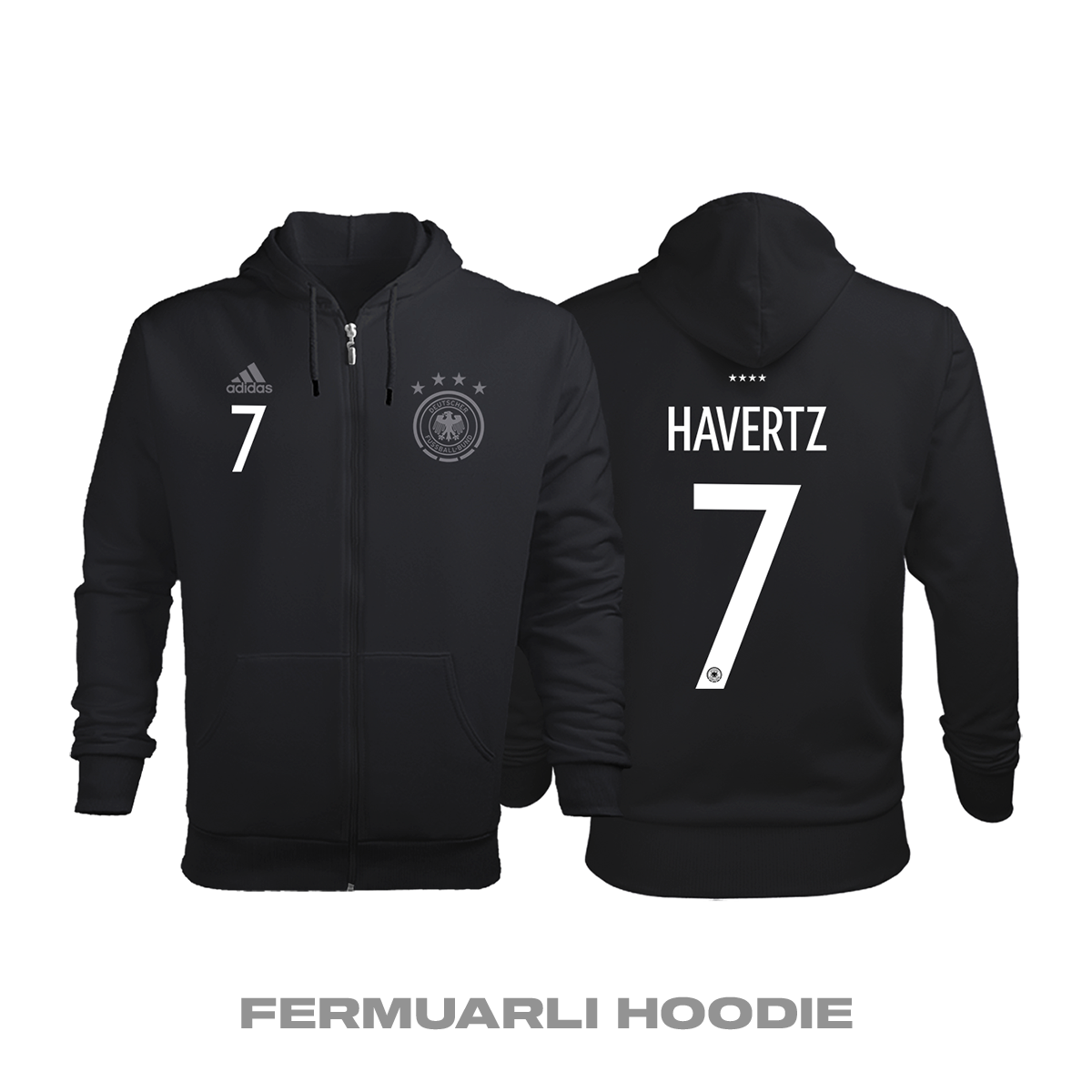 Almanya: Away Edition 2019/2020 Fermuarlı Kapüşonlu Hoodie