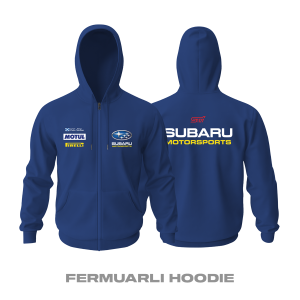 Subaru: Motorsport Navy Edition 2023 Fermuarlı Kapüşonlu Hoodie