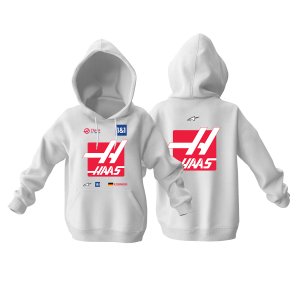 Haas F1 Team: White Edition 2022 Kapüşonlu Hoodie