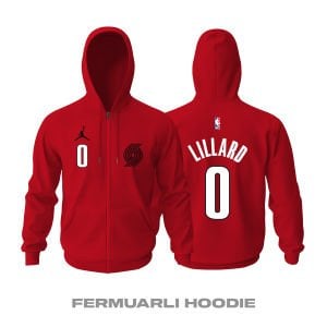 Portland Trail Blazers: Statement Edition 2022/2023 Fermuarlı Kapüşonlu Hoodie