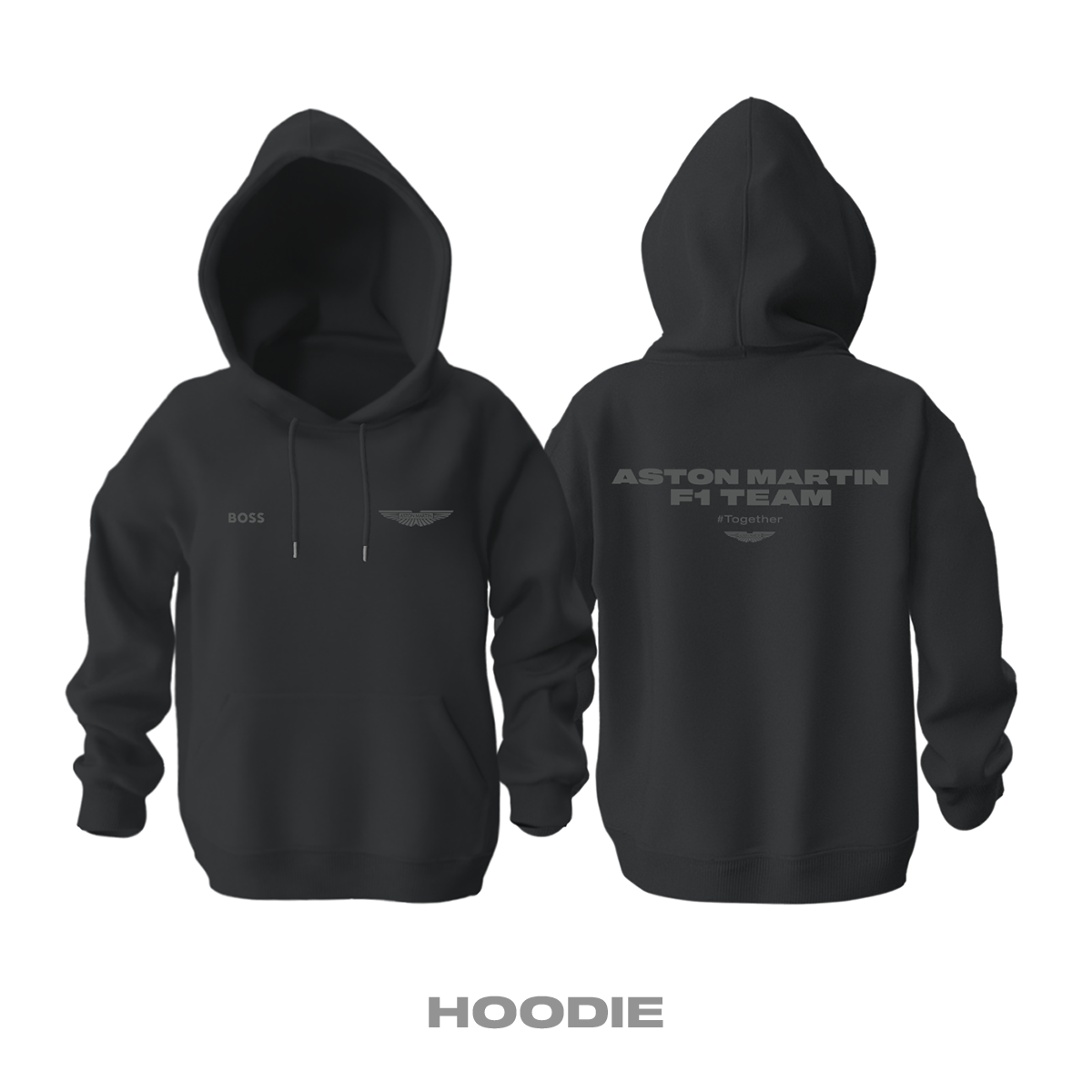 Aston Martin F1 Team: Black Edition Kapüşonlu Hoodie