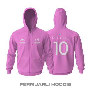 Alpine F1 Team: Pink Crew Edition 2023 Fermuarlı Kapüşonlu Hoodie