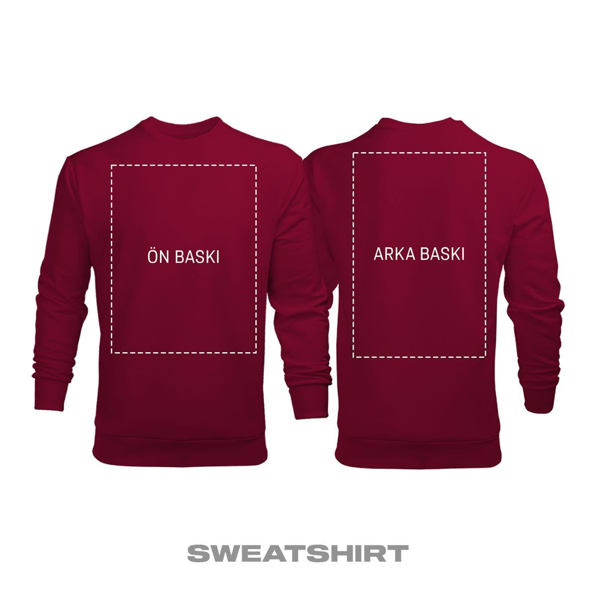 Kişisel Baskı - Bordo Sweatshirt