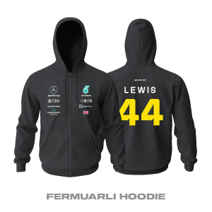 AMG Petronas F1 Team: W14 Black Crew Edition 2023 Fermuarlı Kapüşonlu Hoodie