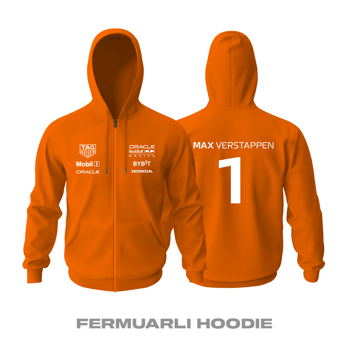 Oracle Racing: Orange Crew Edition 2023 Fermuarlı Kapüşonlu Hoodie
