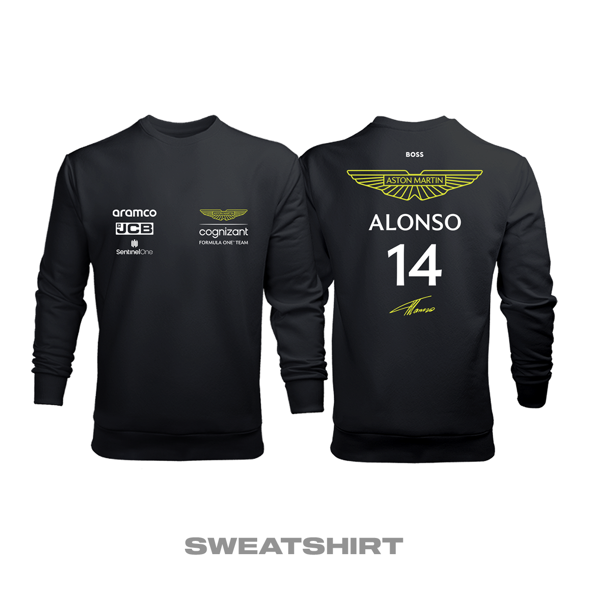Aston Martin F1 Team: Black Crew Edition 2023 Sweatshirt
