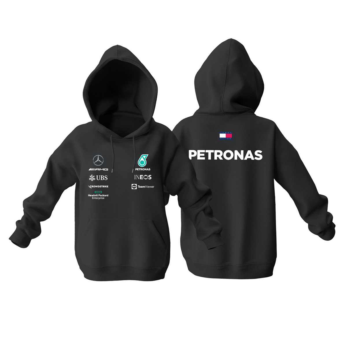 AMG Petronas F1 Team: Black Crew Edition Kapüşonlu Hoodie
