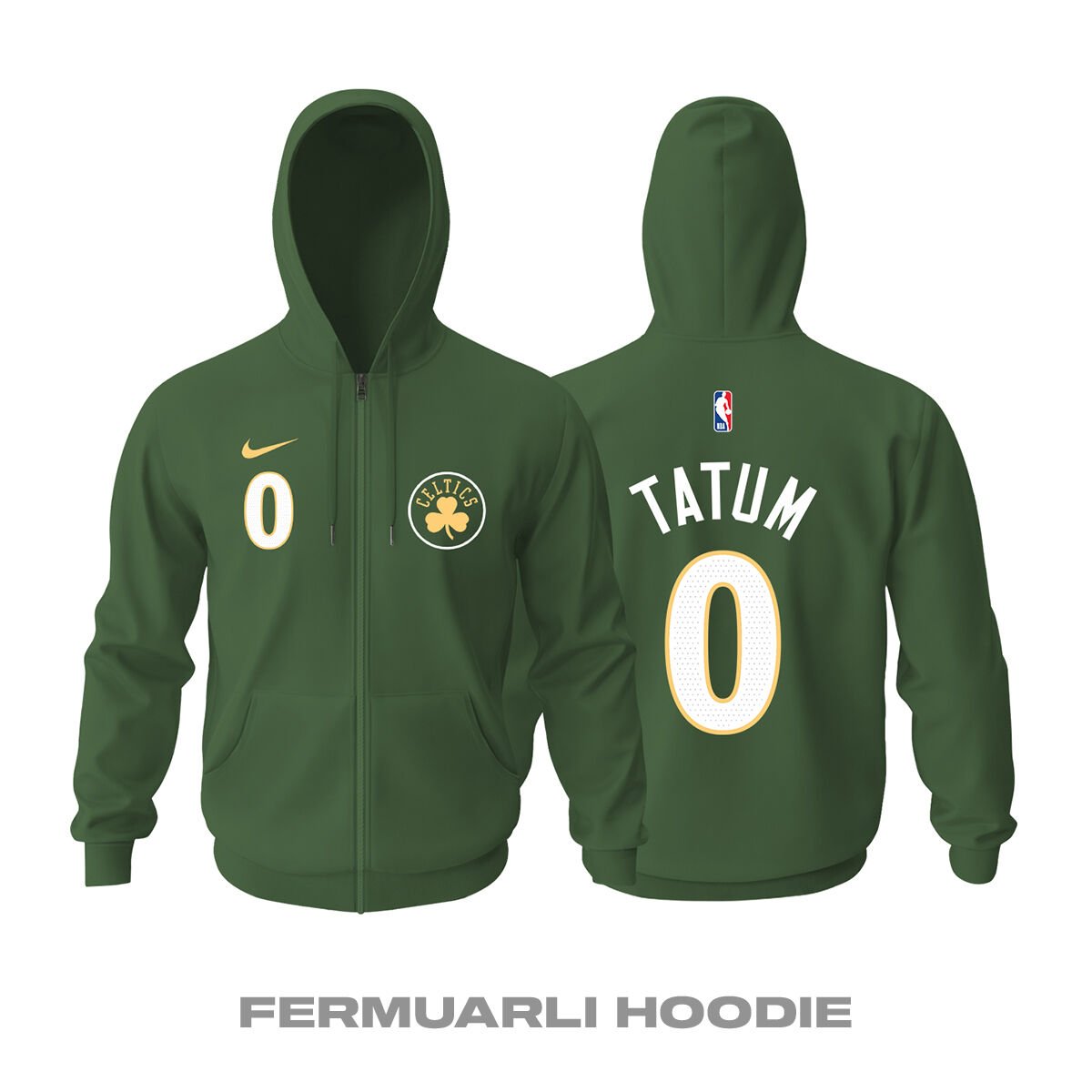 Boston Celtics: City Edition 2022/2023 Fermuarlı Kapüşonlu Hoodie