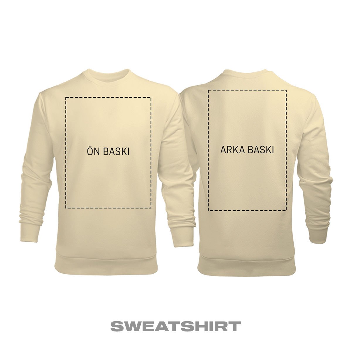 Kişisel Baskı - Krem Sweatshirt