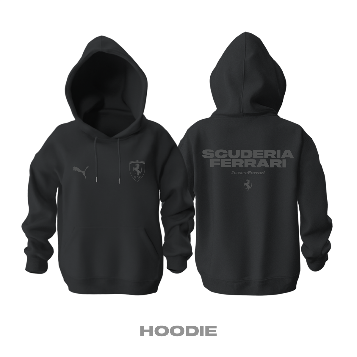 Scuderia Ferrari: Black Edition Kapüşonlu Hoodie