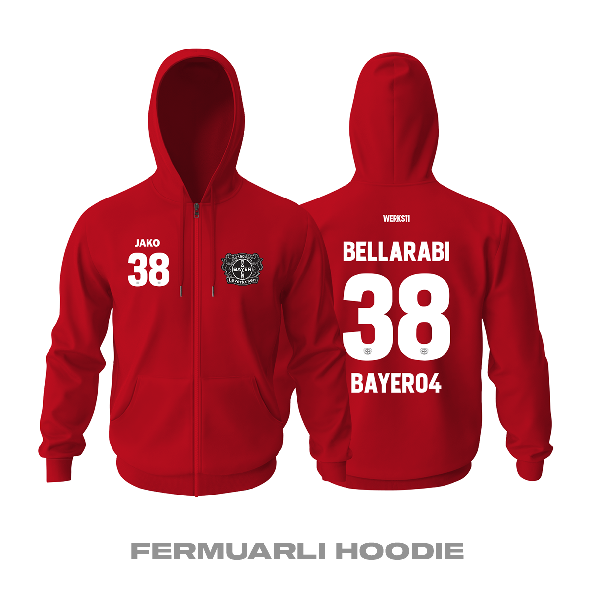 Bayer 04 Leverkusen: Home Edition 2021/2022 Fermuarlı Kapüşonlu Hoodie