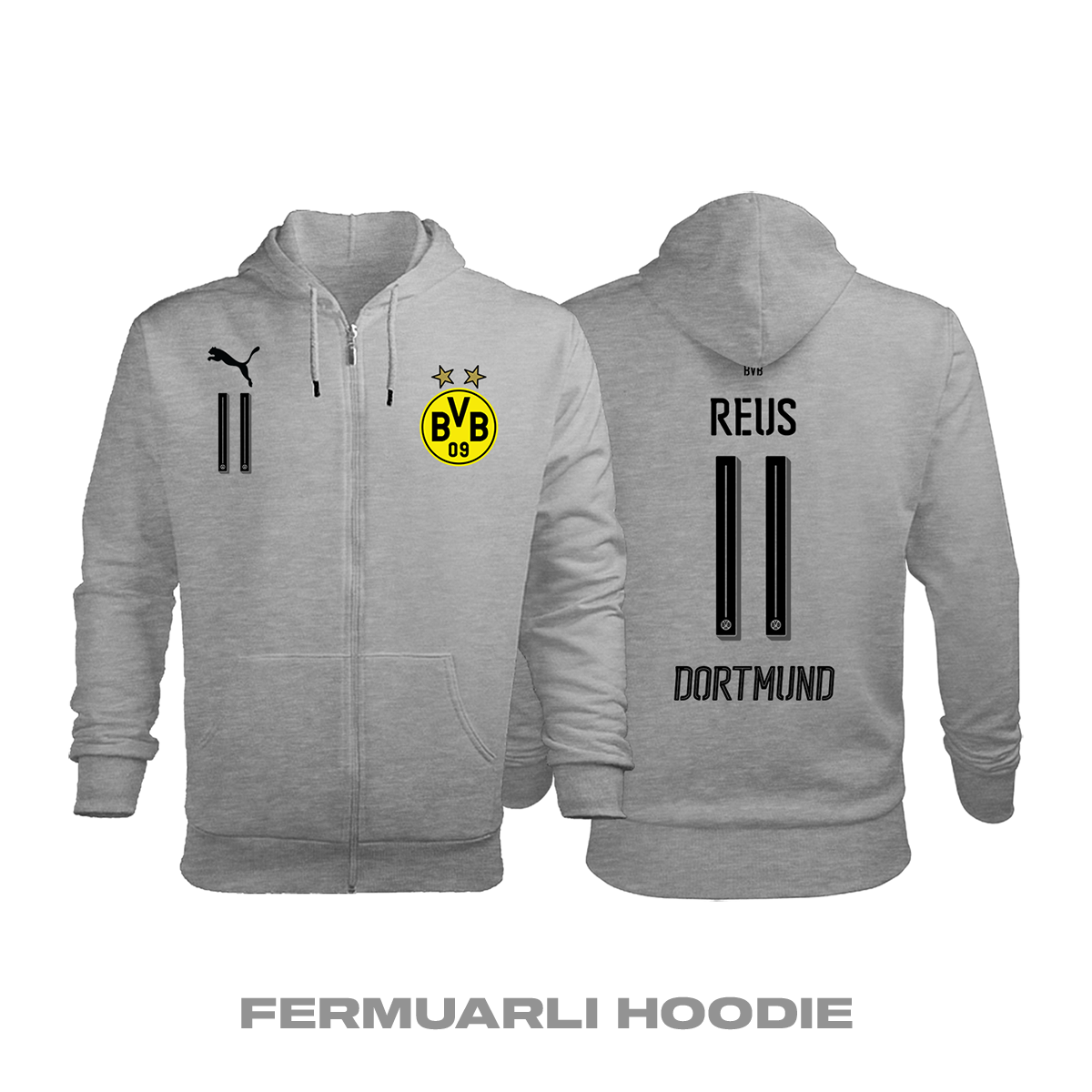 Borussia Dortmund: Third Edition 2017/2018 Fermuarlı Kapüşonlu Hoodie