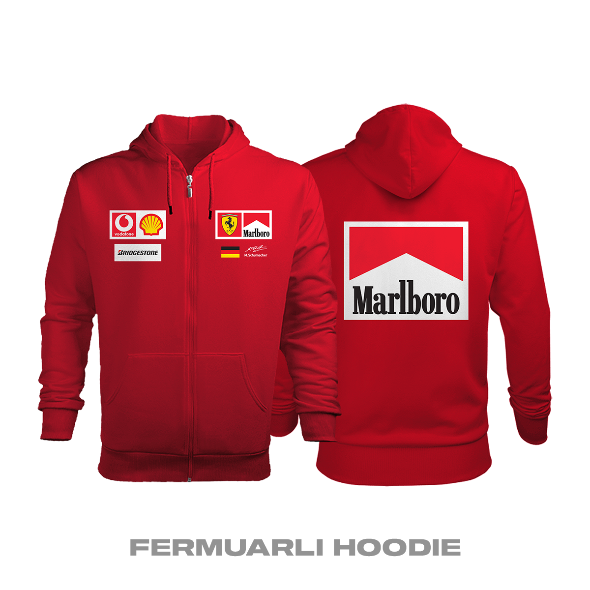 Scuderia Ferrari: Legend Edition Fermuarlı Kapüşonlu Hoodie