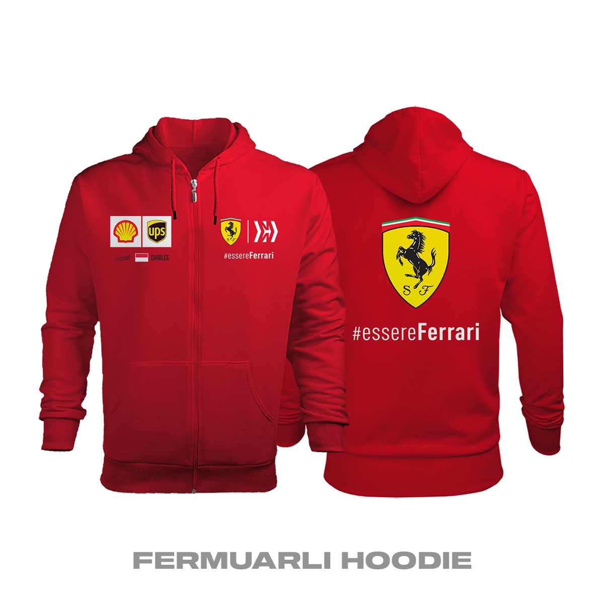 Scuderia Ferrari: Red Edition 2020 Fermuarlı Kapüşonlu Hoodie