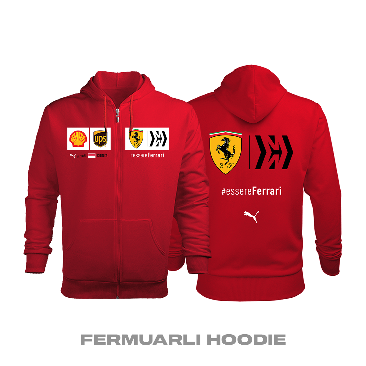 Scuderia Ferrari: Red Edition 2021 Fermuarlı Kapüşonlu Hoodie