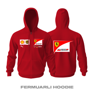 Scuderia Ferrari: Vettel Edition Fermuarlı Kapüşonlu Hoodie