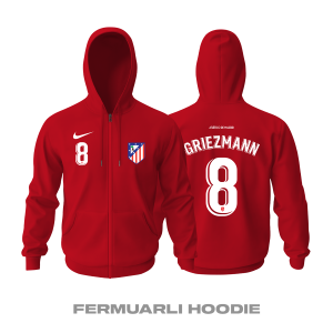 Atlético Madrid: Fourth Edition 2021/2022 Fermuarlı Kapüşonlu Hoodie