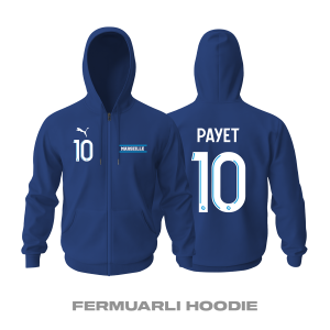 Olympique Marsilya: Third Edition 2021/2022 Fermuarlı Kapüşonlu Hoodie