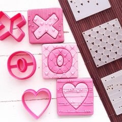X-O-Kalp Mini Set Sevgililer Günü Kabartma Baskı