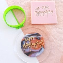 Happy Halloween-3 Kurabiye Kabartma Baskı Kalıbı