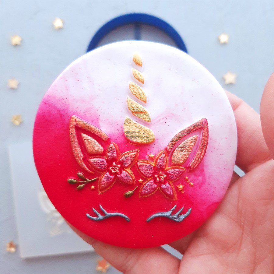 Puansetyalı Unicorn Yılbaşı Kabartma Baskı
