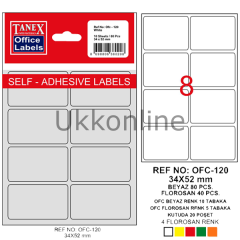 TANEX OFİS ETİKETİ OFC-120 BEYAZ