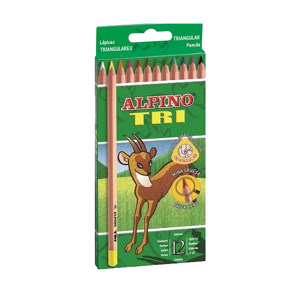 Alpino Tri Kuru Boya 12 Renk Naturel Üçgen Gövde