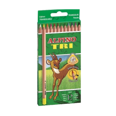 Alpino Tri Kuru Boya 12 Renk Naturel Üçgen Gövde