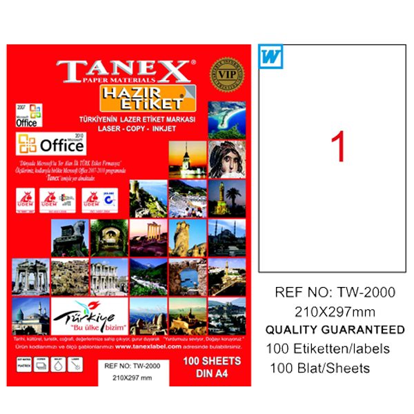 TANEX LAZER ETİKET 210-297 TW 2000 A-4