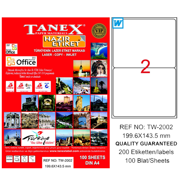 TANEX LAZER ETİKET 199-143 TW 2002