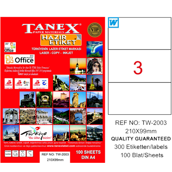 TANEX LAZER ETİKET 210-99 TW 2003
