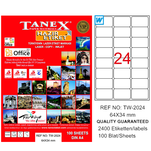 TANEX LAZER ETİKET 64-34 TW 2024