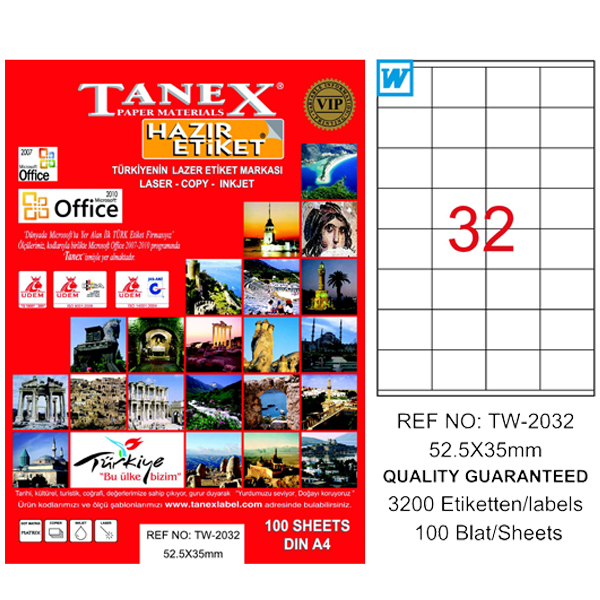 TANEX LAZER ETİKET 52-35 TW 2032