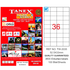 TANEX LAZER ETİKET 52-33 TW 2035