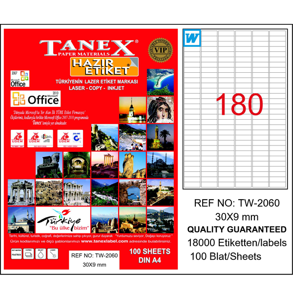TANEX LAZER ETİKET 30-9 TW 2060
