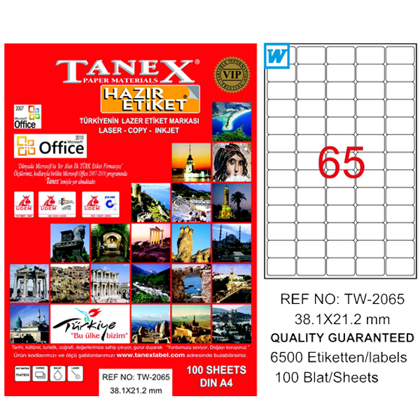 TANEX LAZER ETİKET 38-21 TW 2065