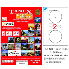 TANEX LAZER ETİKET 116-41 TW 2116 CD ETİKET