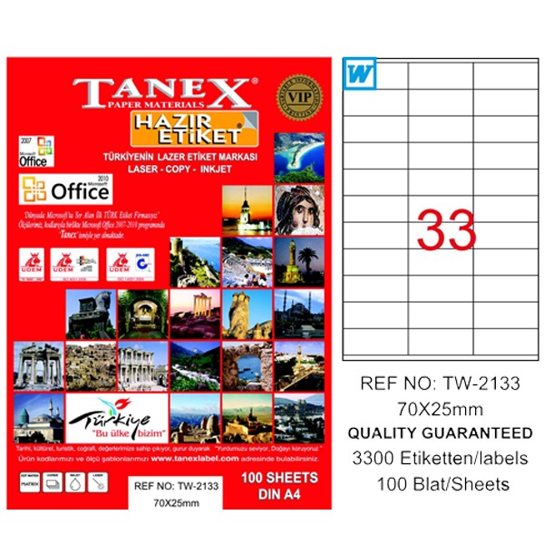TANEX LAZER ETİKET 70-25 TW 2133