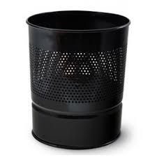 MAS Çöp Kovası (Metal) Yarım Delikli 10 Lt ( Siyah )